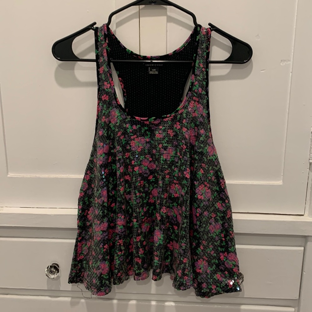 F21 unique sequin top